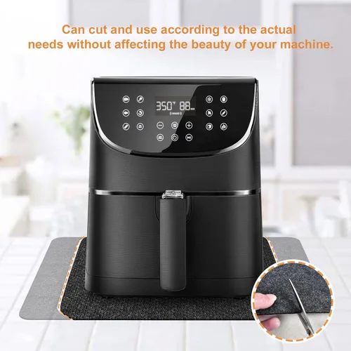 Miniatura 3 de SIUDANGKA 2 alfombrillas resistentes al calor para freidora de aire, cafetera, tostadora, protector de encimera rectangular negro de fieltro