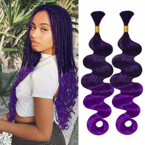 Miniatura 48 de Cabello bohemio para trenzar de 18 pulgadas, 2 paquetes de cabello ondulado profundo a granel para trenzas bohemias, sin trama, extensiones