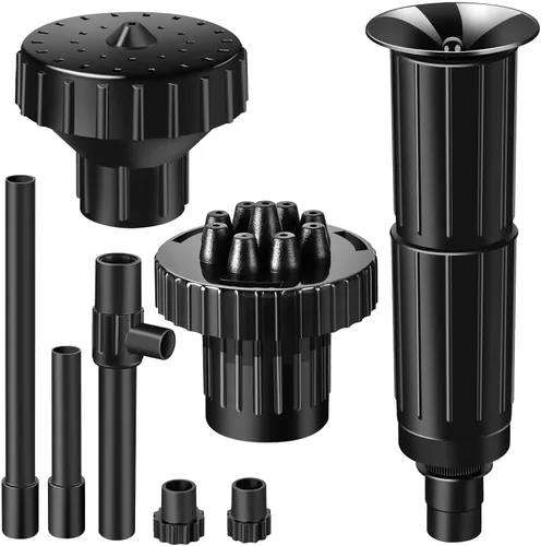 Kit de boquilla de bomba de fuente, 8 piezas, kit de cabezal rociador de hongos para bombas de estanque, juego de boquillas de fuente de agua