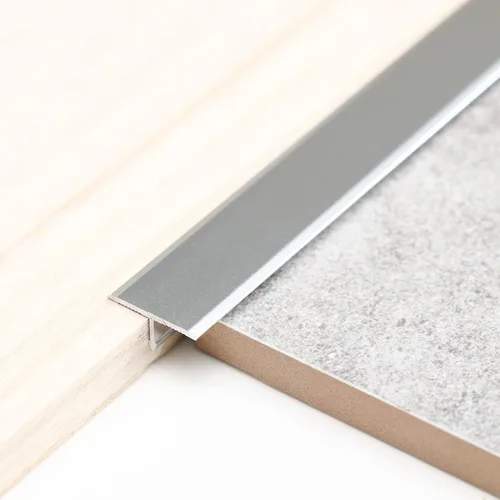 Miniatura 14 de Trimold 3 tiras de aluminio para moldura en T y transición de piso, tira divisora plana para umbral de puerta y unión de huecos de suelo de azulejos
