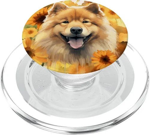 Miniatura 8 de Chow Chow Dog Acuarela Girasol PopSockets Estándar PopGrip