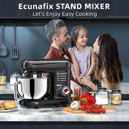 Miniatura 5 de Batidora de cocina con soporte, 6.5Qt, batidoras de pie para el hogar, batidora eléctrica de 660W con cabezal inclinable de 6+P velocidades