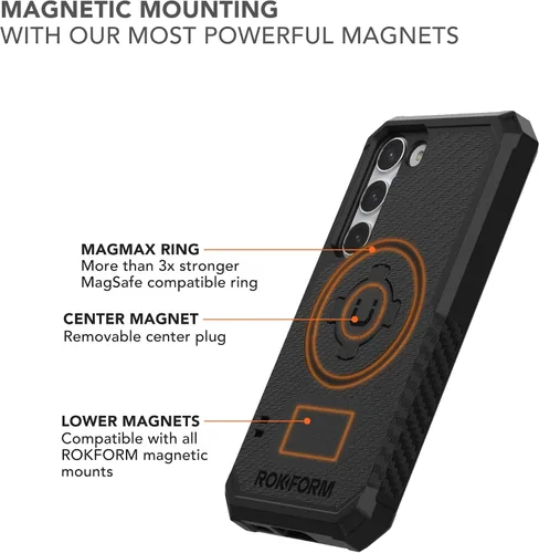 Miniatura 4 de Rokform - Funda para Galaxy S23, Serie Resistente, Carcasa Magnética con Bloqueo de Giro, Funda Blindada Probada contra Caídas (Negro)