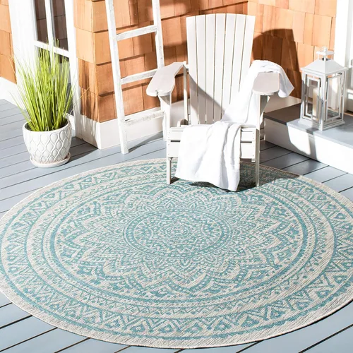Miniatura 128 de SAFAVIEH Alfombra lavable para exteriores, colección Courtyard - Pasillo de 2.3 x 8 pies, color beige claro y marrón claro, no desprende pelusa