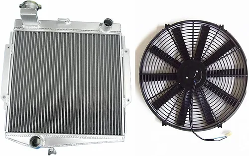 Radiador de aluminio completo de 3 filas para 1966-1970 Datsun Roadster Fairlady Manual 1967 1968 1969 + ventilador