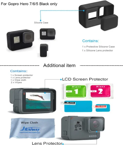 Miniatura 5 de Kit de accesorios 68 en 1 para GoPro Hero 7 6 5 negro GoPro7 acción cámara filtro marco impermeable carcasa caso paquete 60A