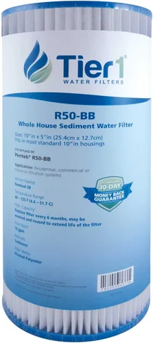 Miniatura 13 de Tier1 Filtro de agua de 5 micras de 10 x 4.5 pulgadas Cartucho de filtro de sedimentos de poliéster plisado para toda la casa Reemplazo