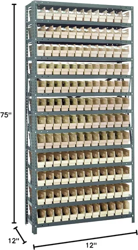Miniatura 313 de Quantum QSBU-245BK Heavy Duty Shelving Unit with (7) Shelves and (24) QUS245 Black Bins for Garage Warehouse Storage Distribution 400 lb Load