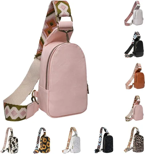 Bolsas tipo bandolera para mujer color marrón negro con estampado de moda bolsa de cuero para el pecho bolsa de hombro impermeable de tamaño pequeño