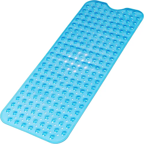 Miniatura 22 de Tapetes para bañera y ducha, tapete de baño antideslizante de 28 x 15 pulgadas, tapete para bañera lavable a máquina con ventosas y orificios