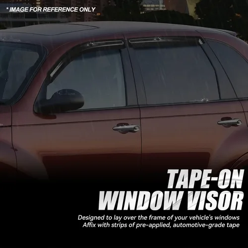 Miniatura 3 de Auto Dynasty 4 piezas viseras de ventana con patrón de fibra de carbono compatibles con Chrysler PT Cruiser 2001-2010, deflectores de ventana