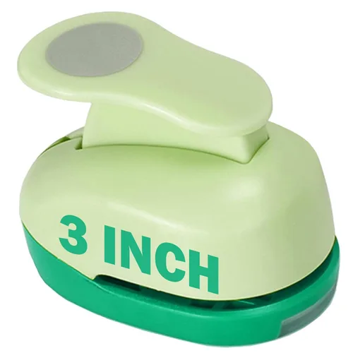 Circle Punch - Perforadora para manualidades de 3 pulgadas, grandes círculos para manualidades, color verde, hecho a mano, papel grande para