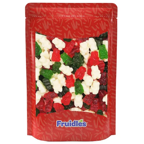 Miniatura 4 de Fruidles Caramelos de ositos de goma de Navidad, gominolas rojas, blancas y verdes, aperitivos divertidos y festivos, recuerdos de fiesta