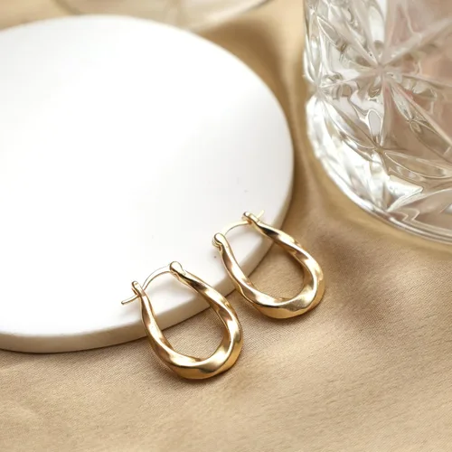 Miniatura 62 de Gempires - Aretes ligeros y gruesos, delicados y minimalistas, hipoalergénicos, chapados en oro, sin deslustre, diseño clásico, para uso diario