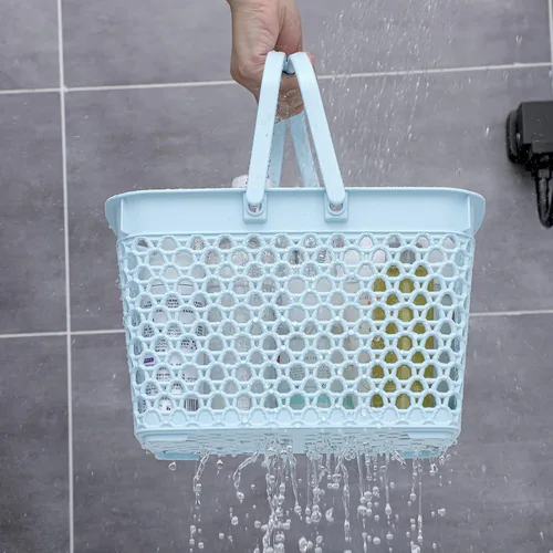 Miniatura 6 de Anyoifax Cesta portátil para ducha, bolsa de limpieza de plástico con asas, organizador de almacenamiento grande para baño, dormitorio