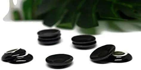 Miniatura 4 de 1shopforyou Juego de 10 platos de cerámica negra mini - Acentos decorativos para exhibición
