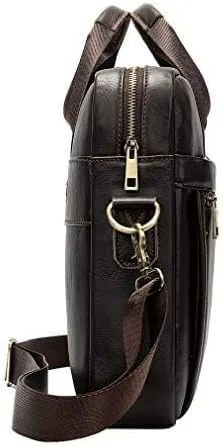 Miniatura 6 de Hebetag Bolso bandolera de cuero pequeño para hombre, para viajes al aire libre, negocios