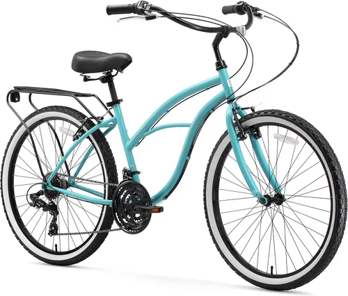 Miniatura 19 de sixthreezero Around The Block - Bicicleta de playa para mujer Azul verde azulado con asiento negro/puños