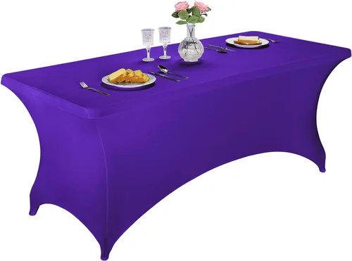 Miniatura 24 de LZY Cubierta de Mesa Elástica Ajustable de Spandex para Mesa Plegable de 6 pies, 4 pies o 8 pies, Mantel de Cóctel Rectangular, Perfecto para Champn