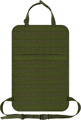 Miniatura 12 de Organizador de respaldo de asiento de automóvil, panel táctico Molle a prueba de hundimiento, protector de asiento de vehículo de nailon