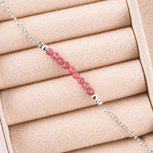 Miniatura 13 de YANARA Pulsera de tobillo para mujer, piedra de nacimiento natural, cuentas de piedras preciosas, tobillera delicada hecha a mano de 9 pulgadas +