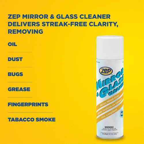 Miniatura 5 de Zep Aerosol de plexiglás, espejo y vidrio, 18 onzas (caja de 12) 9801 - Limpiador de grado profesional
