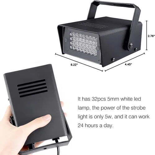 Miniatura 5 de 2 paquetes de 32 luces LED estroboscópicas para Halloween, fiesta y habitación, mini luz intermitente con múltiples modos