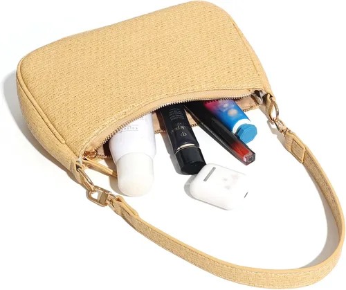 Miniatura 34 de VODIU Bolsos de mano con 2 correas extraíbles y cierre de cremallera, bolsos cruzados, bolso de hombro para mujer