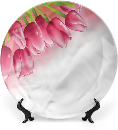 Miniatura 9 de Plato decorativo de 6 pulgadas, artesanía de cerámica turquesa, patrón floral antiguo de cachemira, estampado clásico de Oriente Medio, para colgar