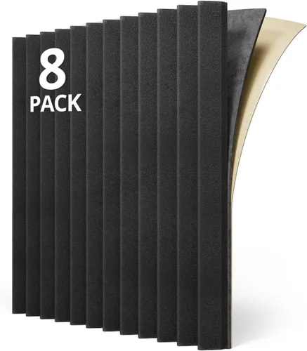Miniatura 14 de Paneles Acústicos Hexagonales Autoadhesivos para Pared, Paquete de 12 Baldosas Absorbentes de Sonido para Paredes y Puertas, Panel Interior Negro