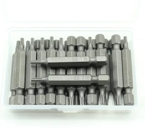 Miniatura 27 de TMAX Juego de puntas de destornillador de cabeza de estrella T6 Torx de 25 piezas, acero S2 de 6 puntos T-6 puntas de inserción de destornillador