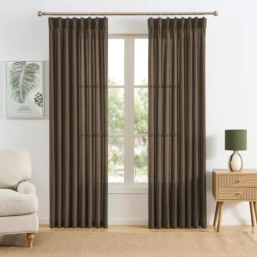 Miniatura 19 de RAIN CITY - Juego de 2 cortinas de 45 pulgadas de largo con plisado con pellizco, cortinas semitraslúcidas para dormitorio, cuarto de bebé