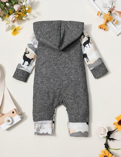 Miniatura 5 de Ropa de bebé niño, estampado de letras de manga larga mameluco ropa de bebé para niño