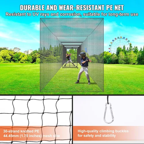 Miniatura 97 de VEVOR Jaula de bateo de béisbol, red profesional de entrenamiento de bateo de béisbol de sóftbol, resistente, resistente, cerrada, de polietileno