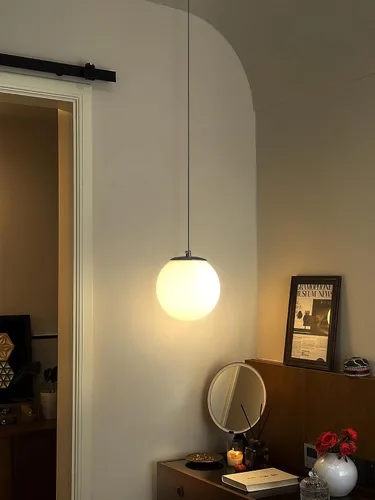Miniatura 16 de ykolupty Escalera LED de 10 luces LED moderna con globo de cristal, lámpara colgante grande para techos altos, accesorios de iluminación de entrada
