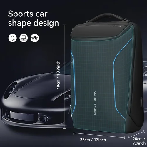 Miniatura 8 de Mozee - Mochila de negocios, bolsa impermeable para viajes y vuelos, compatible con laptops de 17.3 pulgadas con enchufe de carga USB