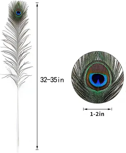 Miniatura 4 de Ballinger 30 plumas naturales de pavo real a granel de 32 a 35 pulgadas para manualidades, decoración de bodas y arreglos florales
