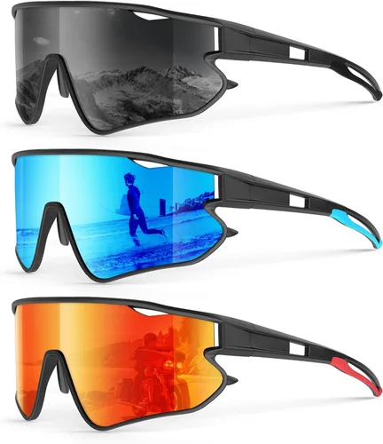 KALIYADI Gafas de sol polarizadas para hombre, lentes de sol polarizadas para ciclismo, gafas de sol deportivas para correr, ciclismo, protección