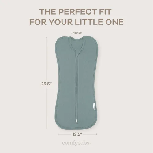 Miniatura 4 de Comfy Cubs Manta de envolver para bebé, niña y niño, con cremallera, paquete de 2 saco de dormir para recién nacido (S de 0 a 3 meses, azul)