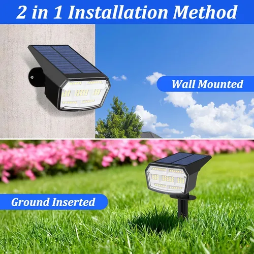 Miniatura 6 de Sucolite Paquete de 8 Luces Solares Tipo Foco para Exteriores Impermeables IP65, 3 Modos de Iluminación Focos Solares para Paisajismo 2-en-1