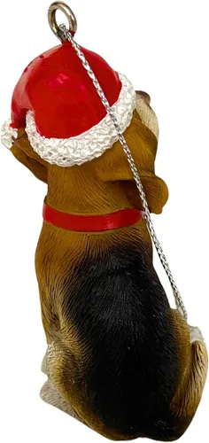 Miniatura 4 de Yuletide Designs Figura de perro adornos de Navidad con sombreros de Papá Noel