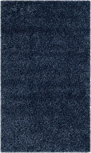 SAFAVIEH California Shag Collection - Alfombra de área de 2 x 3 pies, color azul marino, diseño geométrico, felpa de 2 pulgadas de grosor, ideal
