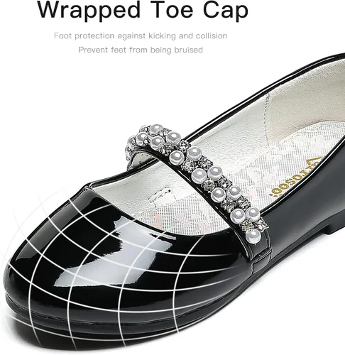 Miniatura 6 de Zapatos de vestir para niñas pequeñas, zapatos de flores, zapatos de princesa, boda, fiesta, zapatos planos para niñas pequeñas y grandes