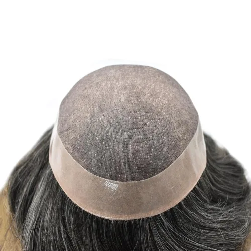 Miniatura 3 de Toupee para hombres Cabello humano real para hombre Toupee Hair Piece para hombres Fine Mono Men Sistema de cabello Poly Skin Sistema de cabello