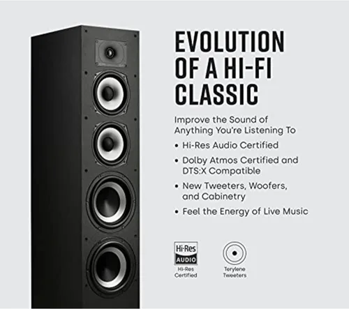 Miniatura 2 de Polk Monitor XT70 - Altavoz de torre grande, altavoces estéreo para el hogar, audio de alta resolución, compatible con Dolby Atmos y DTS:X, tweeter
