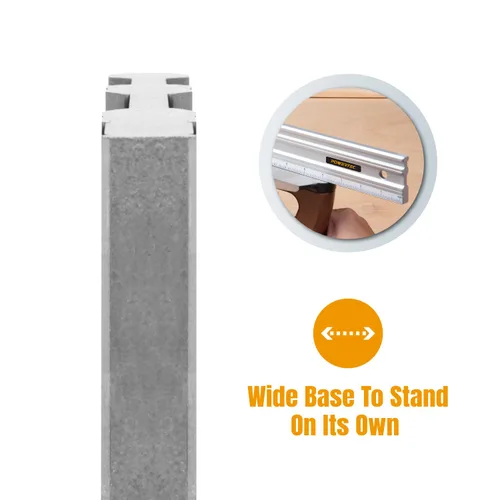 Miniatura 4 de POWERTEC Reglas rectas de aluminio para maquinista de 38 pulgadas y escuadra en L de 3 piezas, para verificar deformaciones de superficie