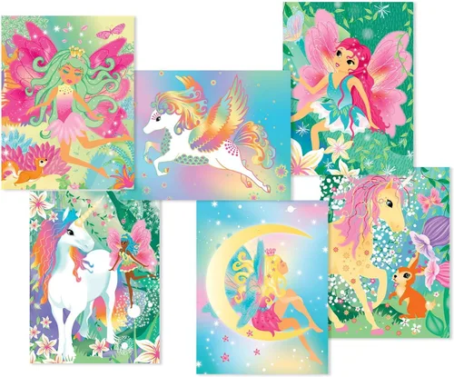 Miniatura 8 de BOX CANDIY Kit de arte para rascar de hadas y unicornios del bosque totalmente mágico para hacer, exhibir y compartir