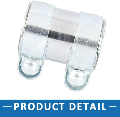 Miniatura 6 de Manguito de tubo de escape 12793501 2.441 x 3.701 in Manguito de abrazadera de banda de escape para Volkswagen Jetta 2005-2014 acero inoxidable tono