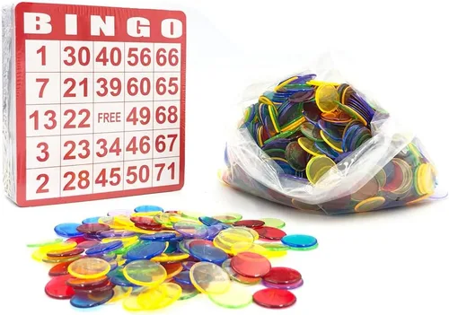 Miniatura 2 de YH Poker Yuanhe - Juego de tarjetas de bingo – Incluye 100 tarjetas de bingo y 1000 fichas de bingo transparentes coloridas, ideal