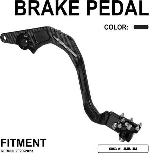 Miniatura 2 de JFG RACING Palanca de pedal de freno trasero plegable para motocicleta CNC para KLR 650 KLR650 2020-2023 ADV negro